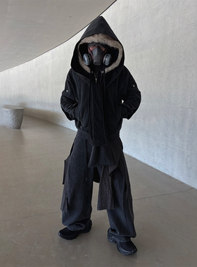 RELABEL 空间关系（落花）水洗落色毛帽可拆拉链开衫廓形重磅卫衣