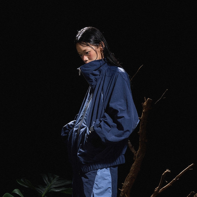 蛹·结痂印花外套半高立领廓形