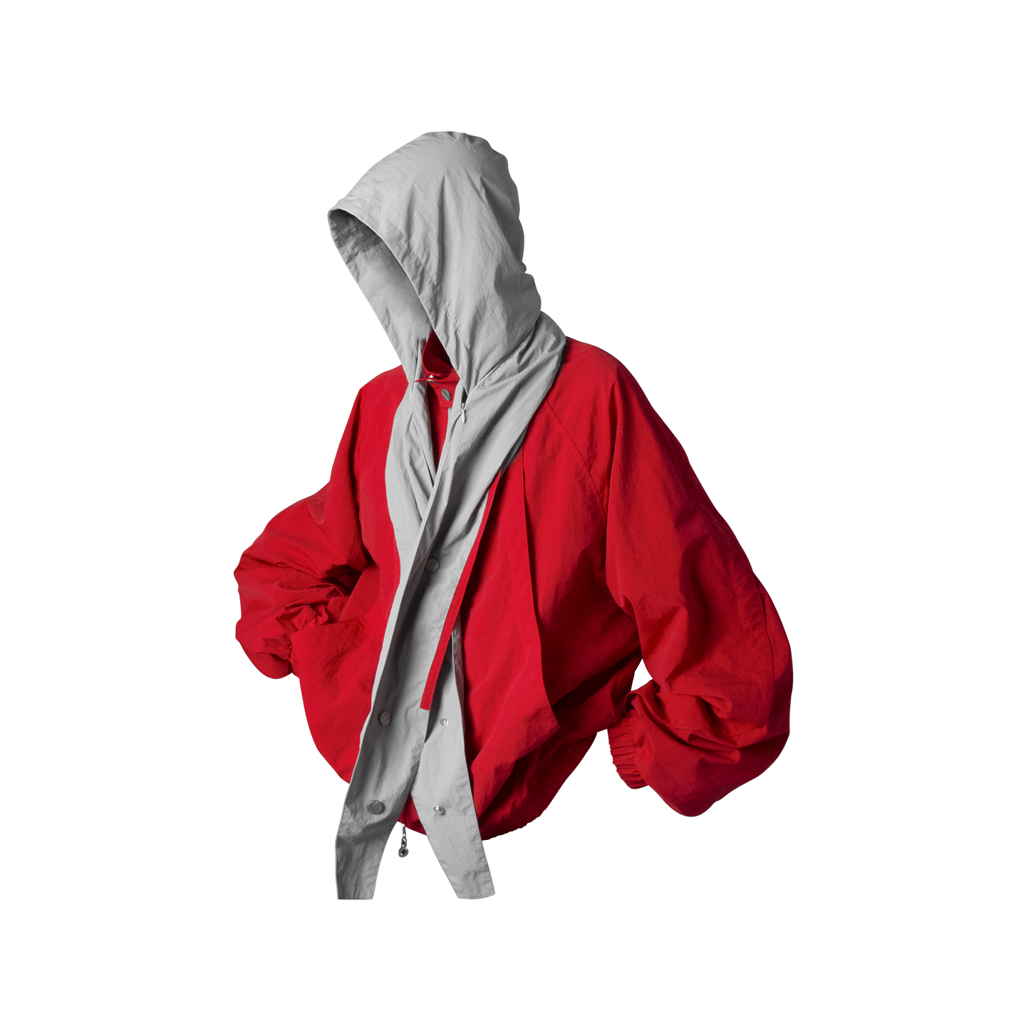 可拆围脖兜帽活页尼龙廓形夹克