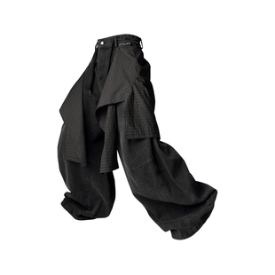 RELABEL 空间关系（R）多色条纹可拆屁帘大廓形洗水做旧牛仔裤