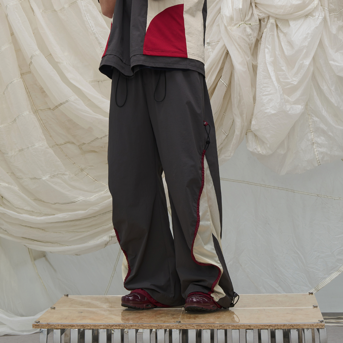 RELABEL 时间元素（覆与展）八绳拼接半透撞色双层脚口尼龙冲锋裤,男装,休闲裤,淘宝优惠券,粉丝福利购,淘宝优惠卷