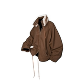 RELABEL 布面廓形抽绳夹克 可拆毛领双色蝙蝠袖 空间关系 围场