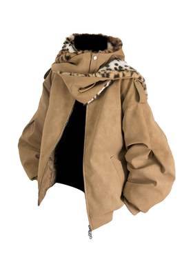 RELABEL 互动(月蚀)可拆卸多变化围巾高领兜帽无领雾霾磨砂皮棉服