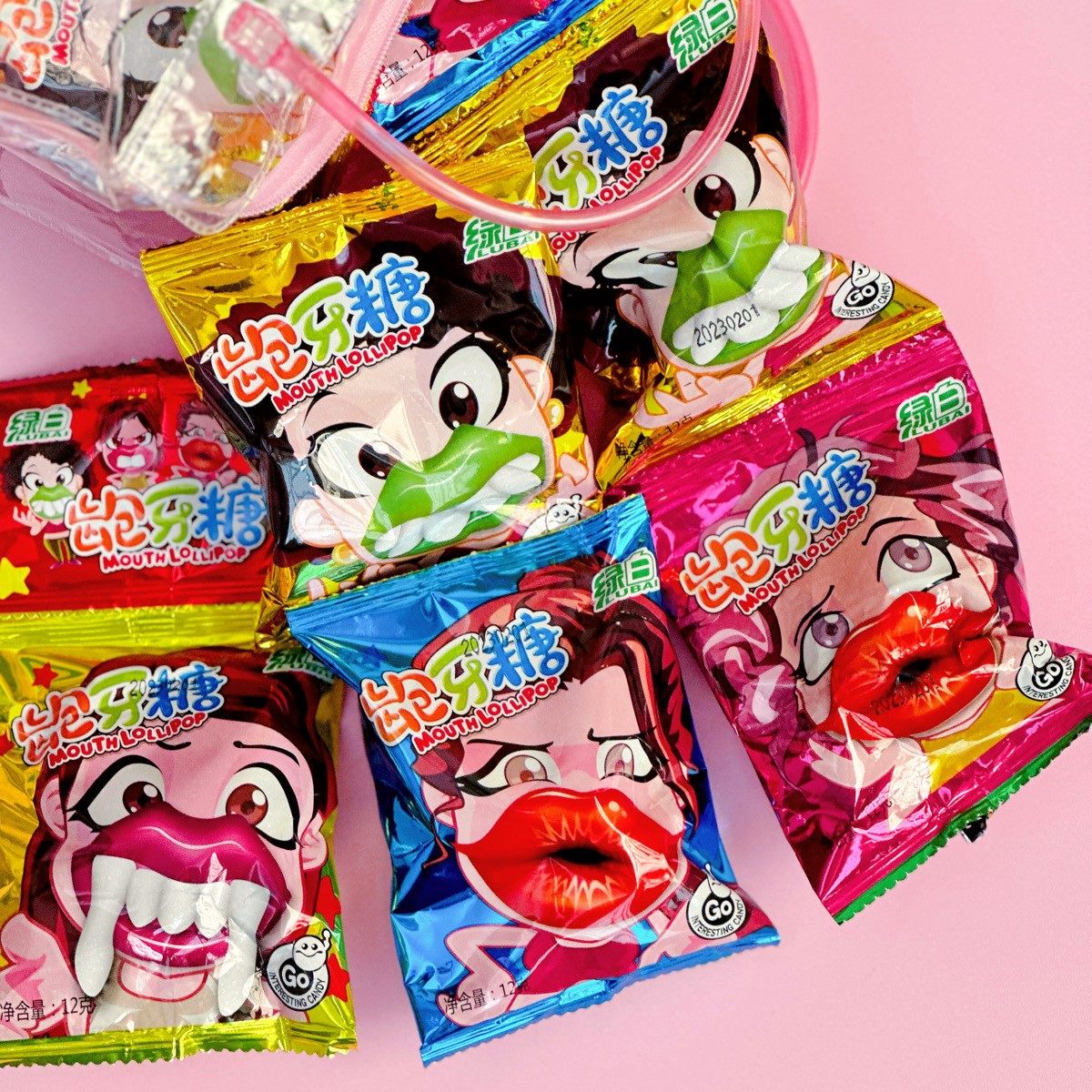 新款创意搞怪龅牙造型果味糖果棒棒糖牙齿趣味零食