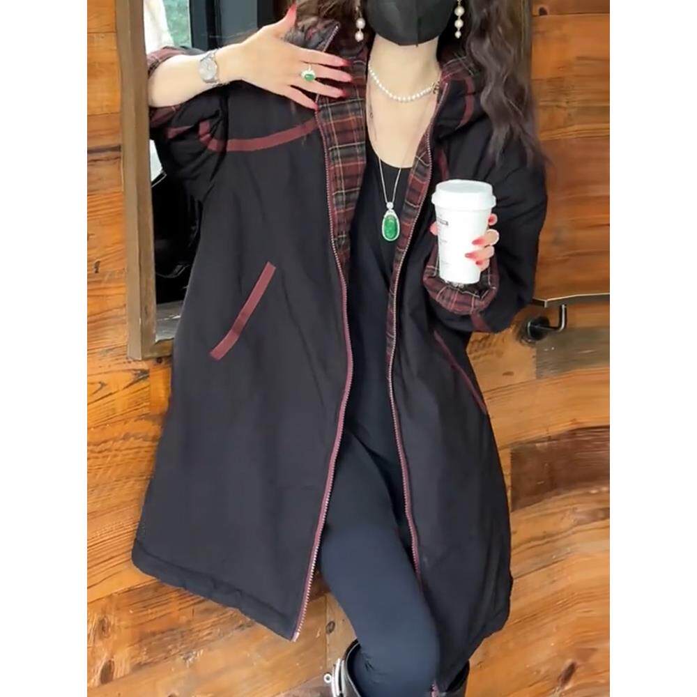 ROUMIKL2025冬季女士服外套加厚保暖衣大码洋气中长款轻薄袄子女