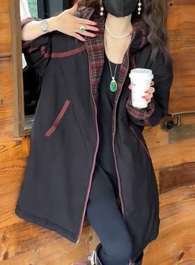 ROUMIKL2025冬季女士服外套加厚保暖衣大码洋气中长款轻薄袄子女