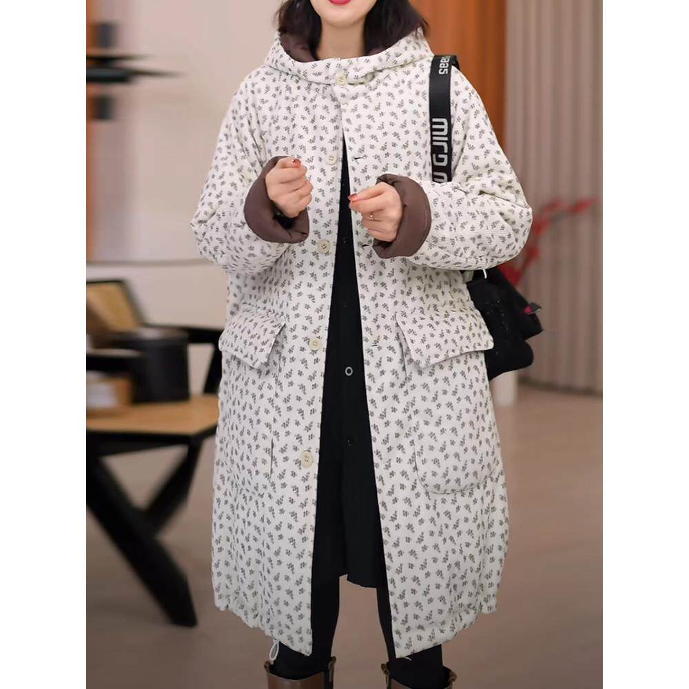 ROUMIKL加肥加大洋气时尚服外套女中长款冬季厚实袄胖妹妹休闲大