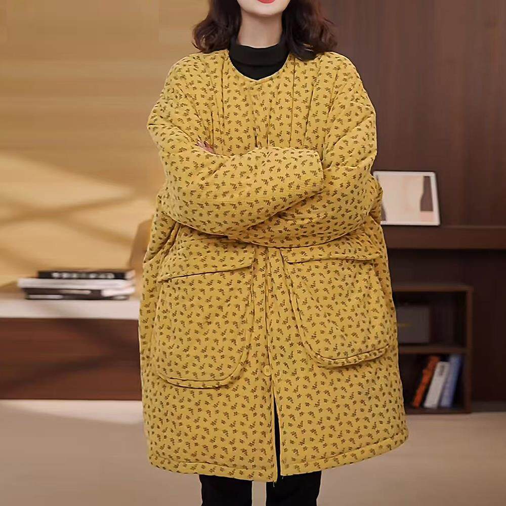 ROUMIKL欧韩阔版不臃肿蓄热服外套女冬季轻薄保暖大码宽松中长款