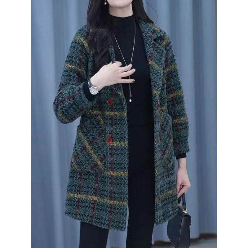 ROUMIKL加厚保暖雪尔绒中长款外套女冬季时尚洋气妈妈装大码呢子
