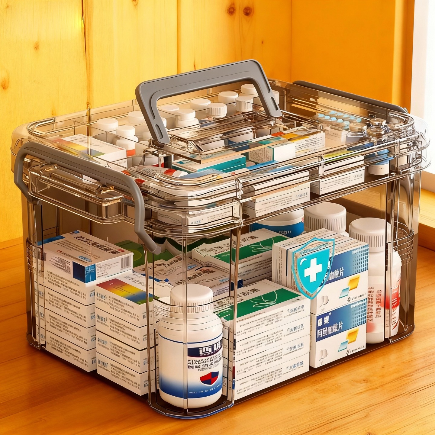 多层大容量透明医药箱