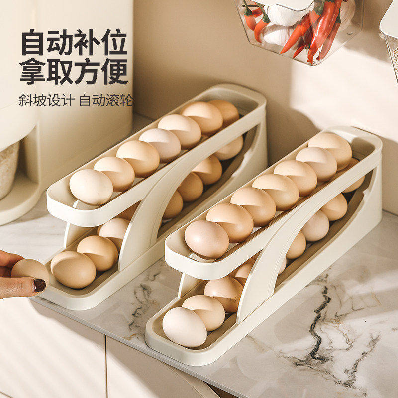 冰箱侧门自动滚落鸡蛋盒