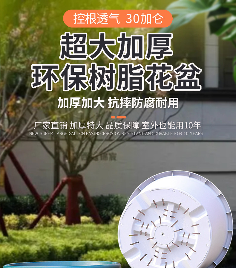 【顺丰包邮】小果汀特大号30加控根花盆沥水透气果树藤本月季花盆
