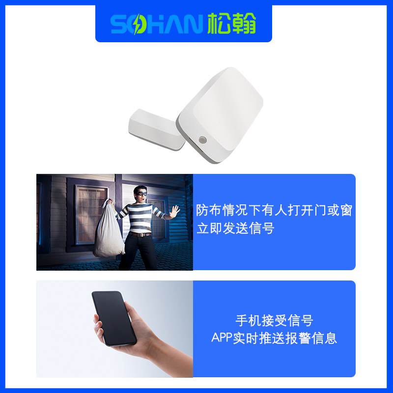 tuya涂鸦智能APP门窗传感家用门磁探测器开关zigbee联动TYZDS-02