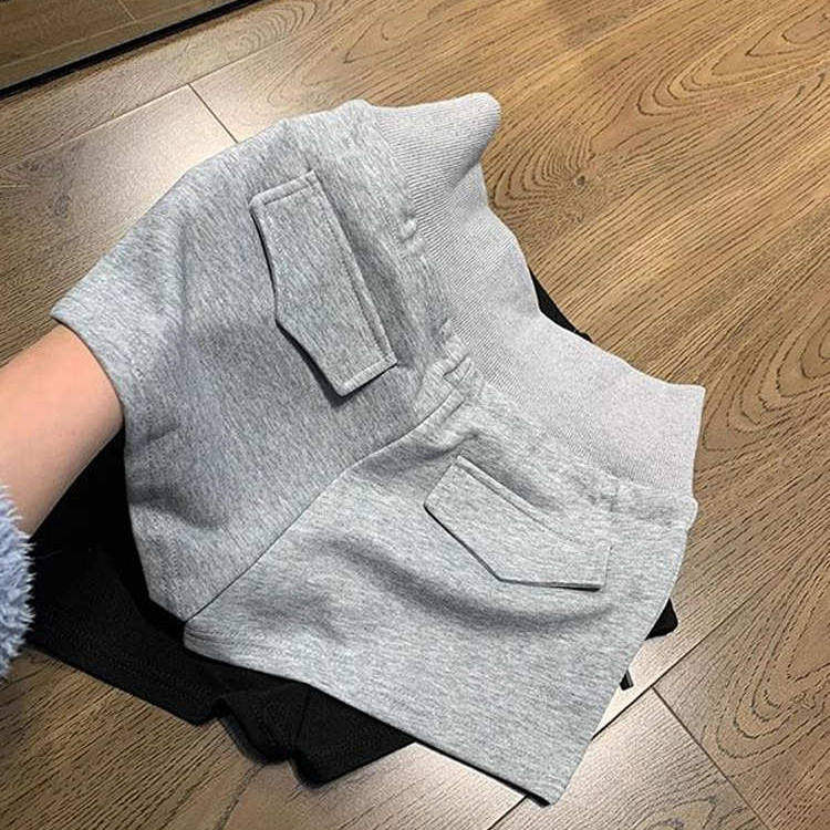 韩系辣妹低腰抽绳短裤子女2025夏季新款外穿灰色包臀显瘦休闲短裤