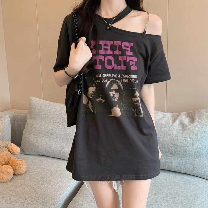 芙依珊设计感露肩别致上衣女显瘦