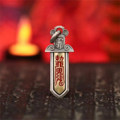 镀925银道符剑雨渐耳侧挂道系文化国风复古北斗指路配件吊坠