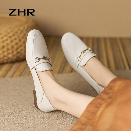 ZHR女真皮平底一脚蹬乐福鞋
