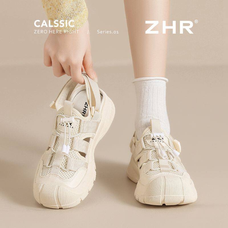 ZHR运动凉鞋女2026夏季新款户外登山鞋溯溪鞋镂空软底徒步小白鞋