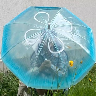 水母透明雨伞加大加厚加固高颜值长柄抗风女孩ins小众日系梦幻伞