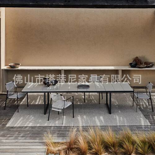 户外9347餐欧桌椅北休阳台铝室合金庭院简约闲小藤编三件组合露天