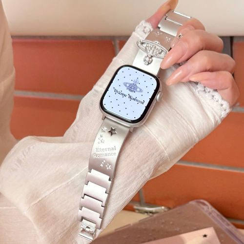 小众镶钻土星手镯金属iWatch表带