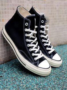 休闲板鞋 一匡物帆布鞋 女高帮1970s经典 款 透气 系带芭比粉黑色夏季