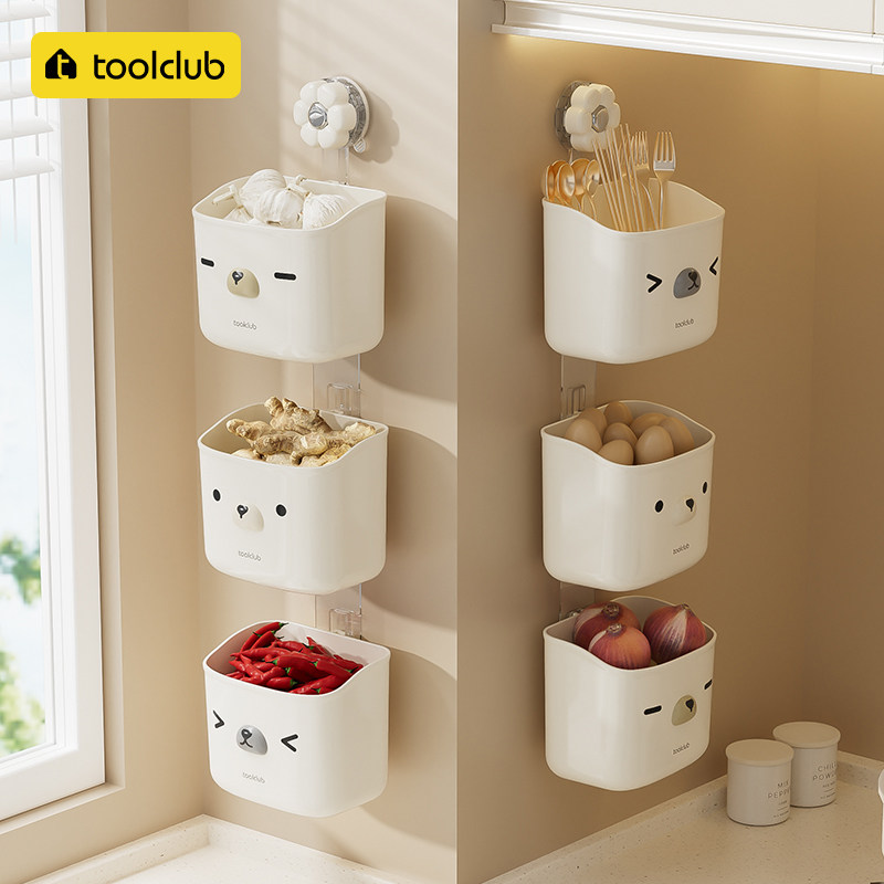 【大容量免打孔】厨房姜蒜收纳筐