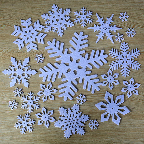 圣诞装饰环创立体雪花DIY手工