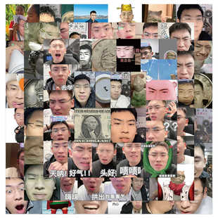 60张搞笑网红听泉鉴宝表情包贴纸手账本手机壳笔记本电脑装 饰贴画