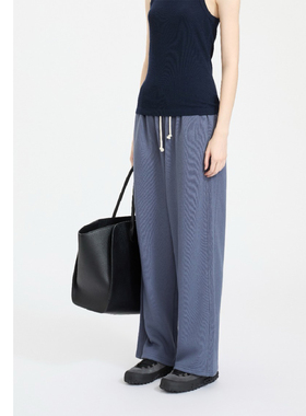 巧珀思｜22783保暖内加绒纯棉撞色抽绳松紧腰卫裤休闲百搭阔腿裤