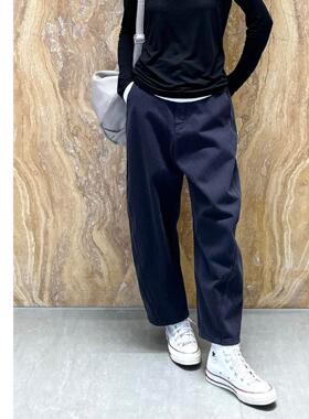 巧珀思｜土耳其纯棉侧扭缝茧形镰刀裤 中高腰宽松收腿牛仔裤13567