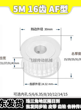 EBF/HTD/HTPA同步带轮5M16齿槽宽11/16/21/27/31/41AF型内孔5-15