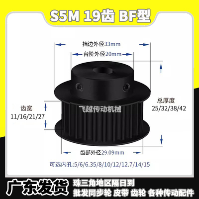 HTPT/EBJ/TSA S5M19齿槽宽11/16/21/27 BF型发黑45#钢内孔5-15mm
