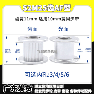 S2M25齿同步轮齿宽11AF型两面平光轮惰轮张紧轮孔5
