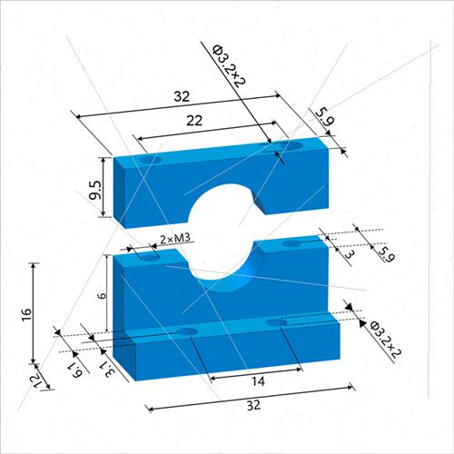 优质3d打印机配件 E3d V6挤出头散热器火山固定块兼容Ender3/CR10