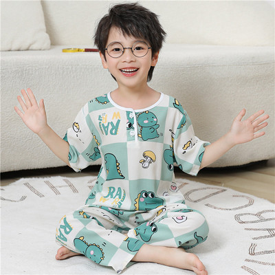 儿童睡衣薄款夏季棉绸空调家居服