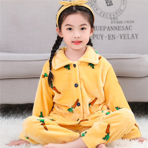 儿童睡衣小孩子珊瑚绒加厚款