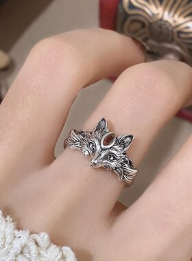 寰奢【九尾】灵狐戒指国风民族风开口指环气质百搭设计925不掉色
