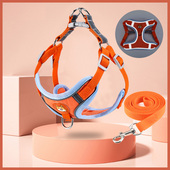 背心式 狗狗牵引绳小型犬泰迪比熊博美胸背带小狗幼犬遛狗绳狗链子