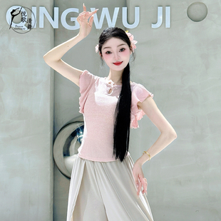 舞蹈上衣女款新款中国舞形体服夏现代舞练功服短袖日常古典舞服装