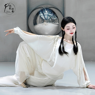 舞蹈上衣女款新款现代舞衣服中国舞纱衣仙气日常秋冬古典舞练功服