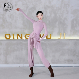 舞蹈练功服一整套黑色2025新款古典舞服装长袖秋冬套装现代舞上衣