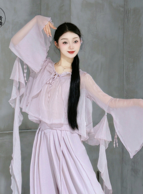 古典舞练功服秋冬中国舞纱衣飘逸演出服仙气日常舞蹈上衣女款新款