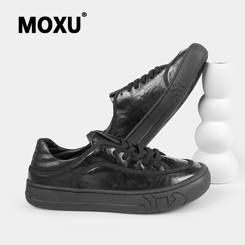 男士休闲鞋厚底耐磨真牛皮商务日常百搭软底软面通勤运动板鞋皮鞋