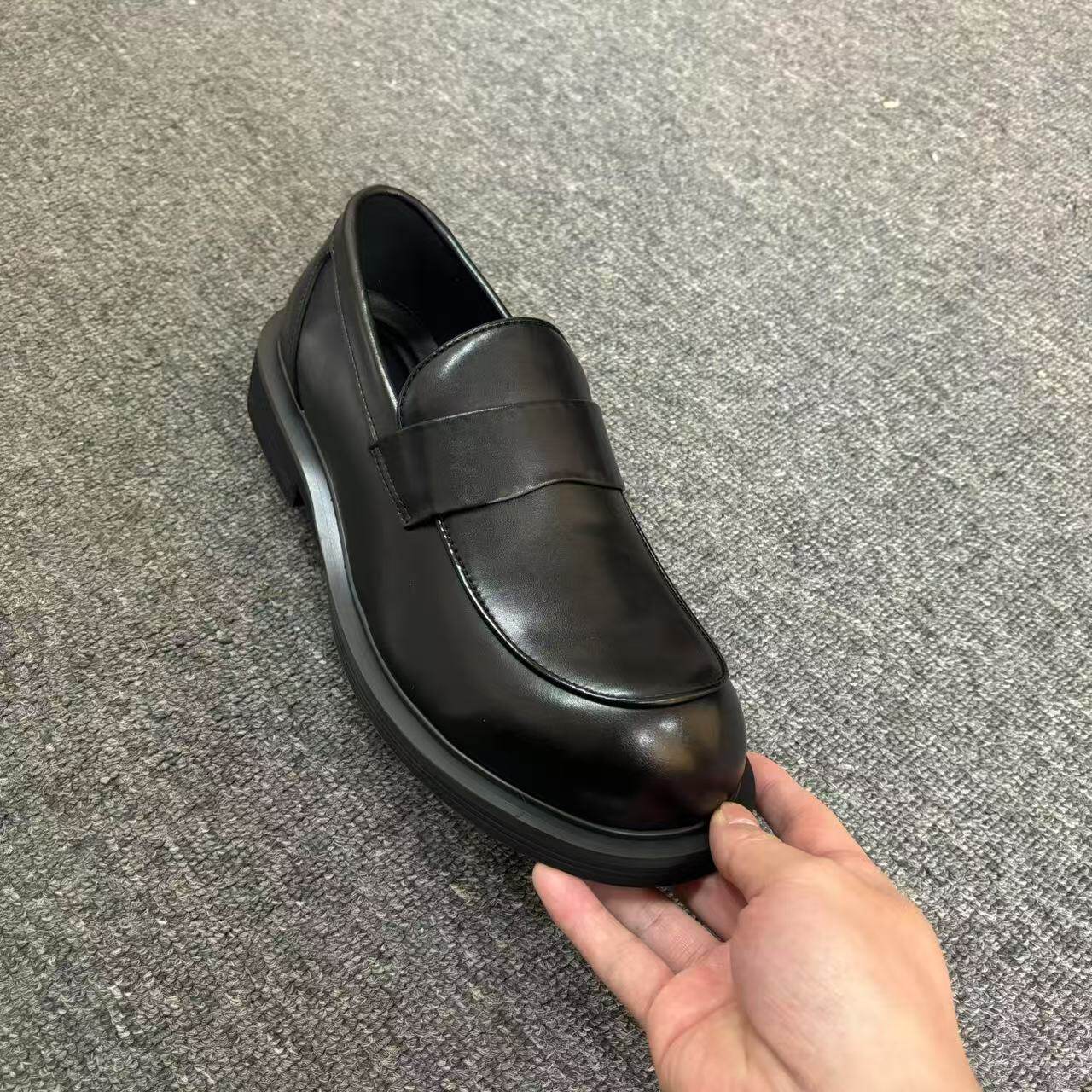 62310-6新品大头纯皮圆头英伦亮皮懒人一脚蹬休闲舒适真皮鞋子帅