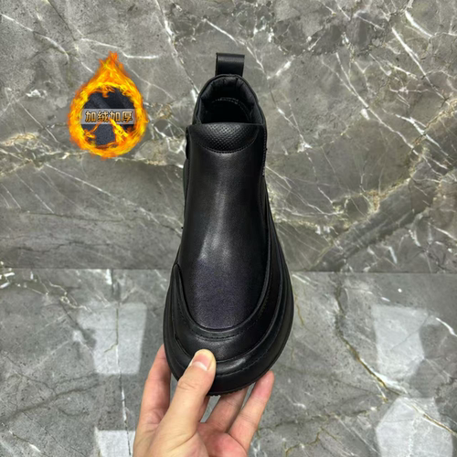 牛皮加绒秋冬季新款百搭欧货中高腰休闲舒适纯皮加绒款男鞋马丁靴