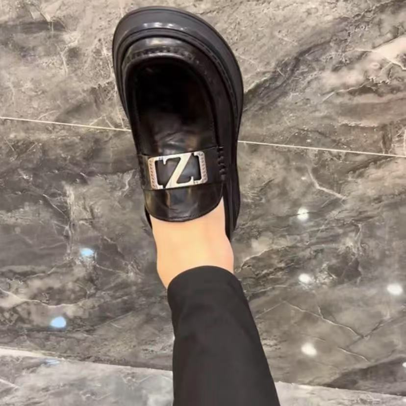 男鞋2025新款真皮商务正装鞋子时尚休闲鞋一脚蹬乐福鞋百搭豆豆鞋