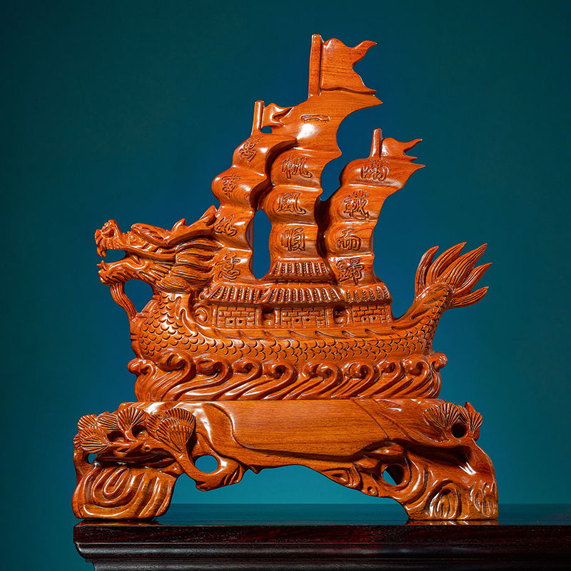 造型优美客厅一帆风顺花梨木