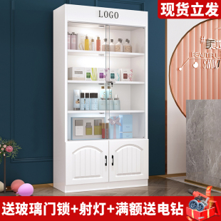 化妆品展示柜手办礼品展示架带锁玻璃样品柜产品陈列柜美容院柜子