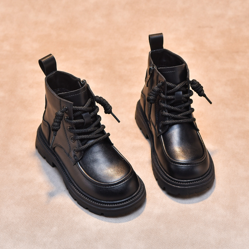 男童马丁靴秋冬新款儿童真皮靴子